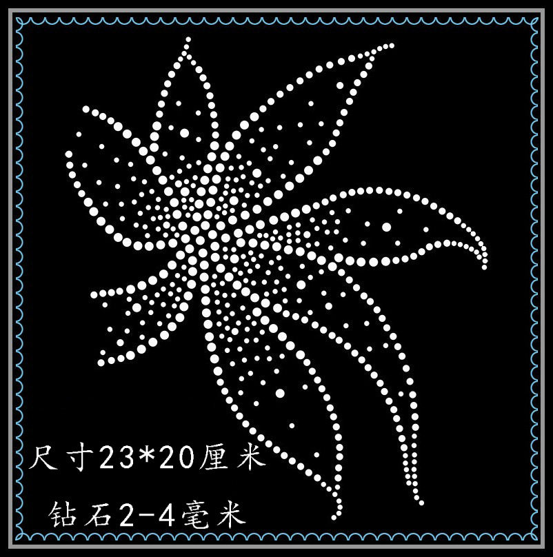 烫钻图案 下摆花朵烫图 t恤毛衣长短袖羊毛衫裤子装饰水钻diy