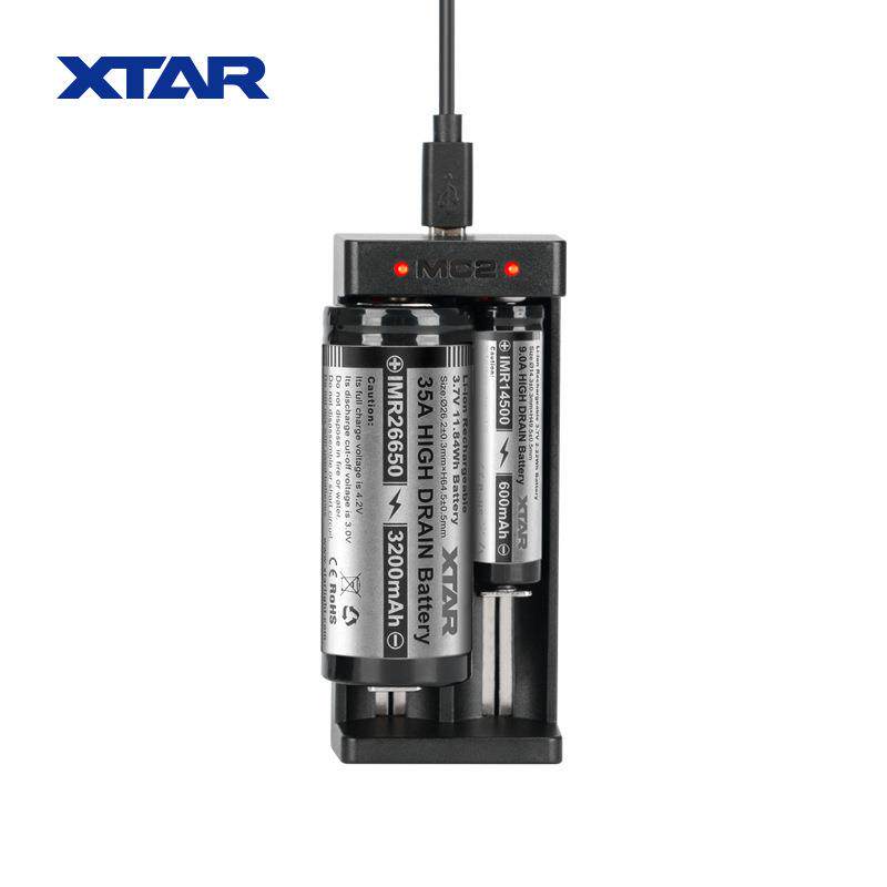 XTAR爱克斯达MC2 18650 强光手电锂电池 USB便携智能充电器