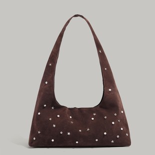 百搭单肩手提包包 复古满天星磨砂腋下包包女简约时尚 stylish