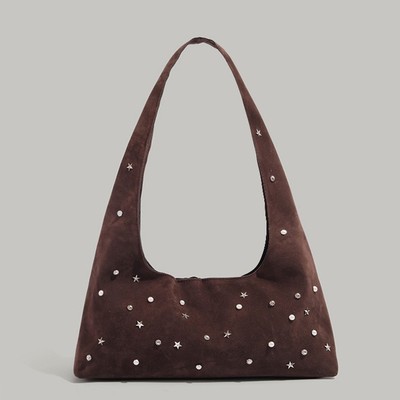 JW stylish 复古满天星磨砂腋下包包女简约时尚百搭单肩手提包包