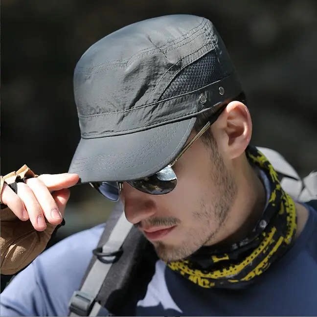 速干棒球帽夏天户外鸭舌帽子男夏季男士大头围平顶帽春秋休闲百搭