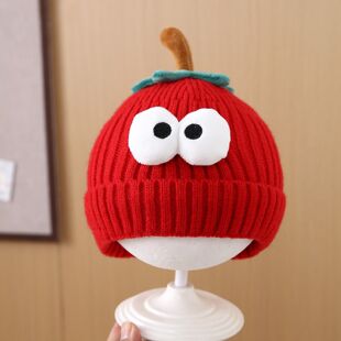 宝宝帽子秋冬鸭舌帽毛线帽薄款女孩搞怪保暖女童月龄针织可爱婴儿