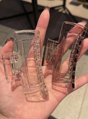 亚克力透明抓夹云朵高级感发夹女大号发量多发抓鲨鱼夹后脑勺头饰