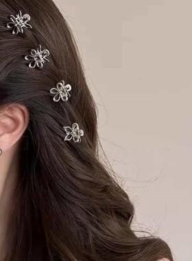 金属花朵小抓夹女边夹侧边可爱发夹子头饰小号迷你刘海发夹鲨鱼夹