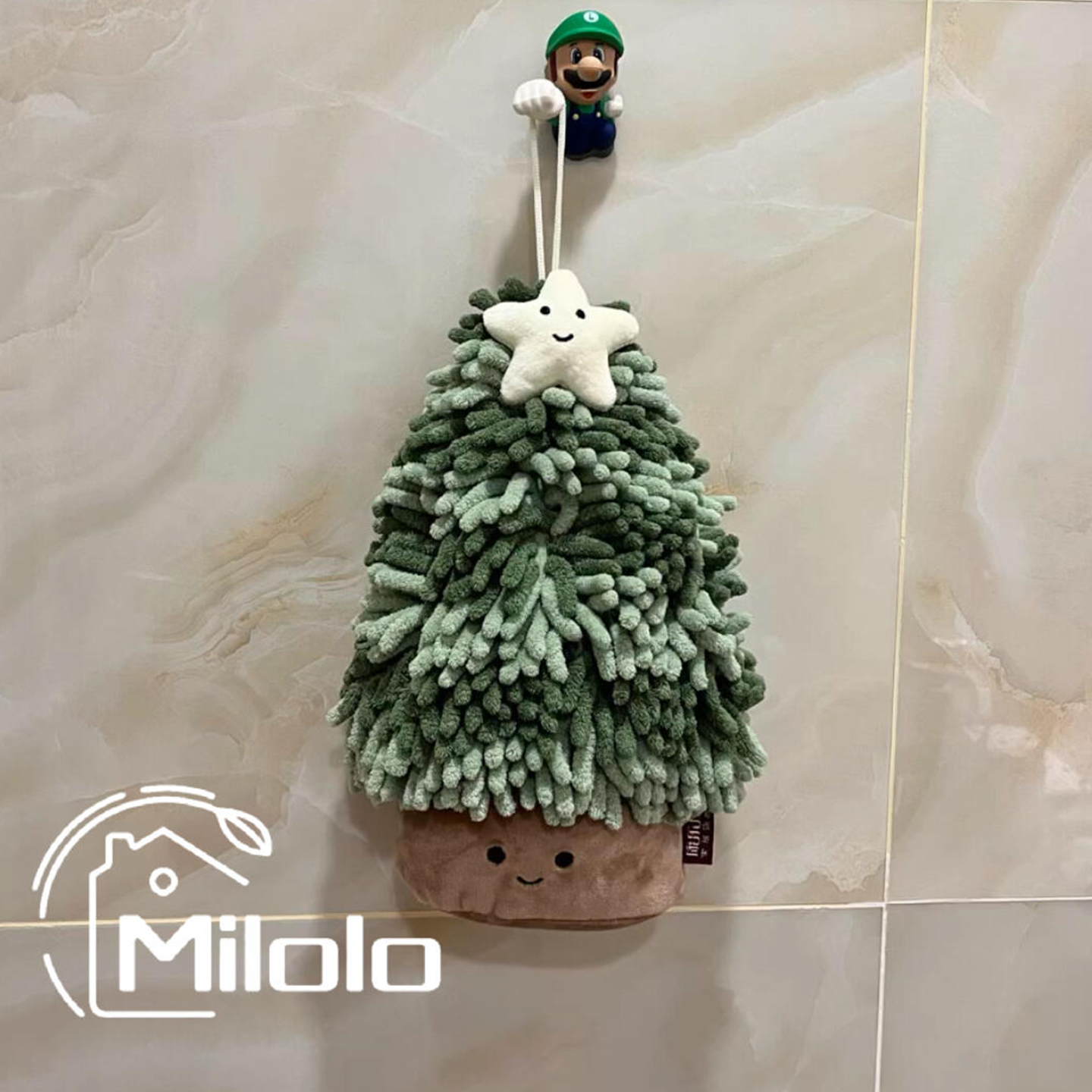 圣诞树擦手巾挂式可爱超强吸水厨房卫生间专用加厚毛巾圣诞装饰