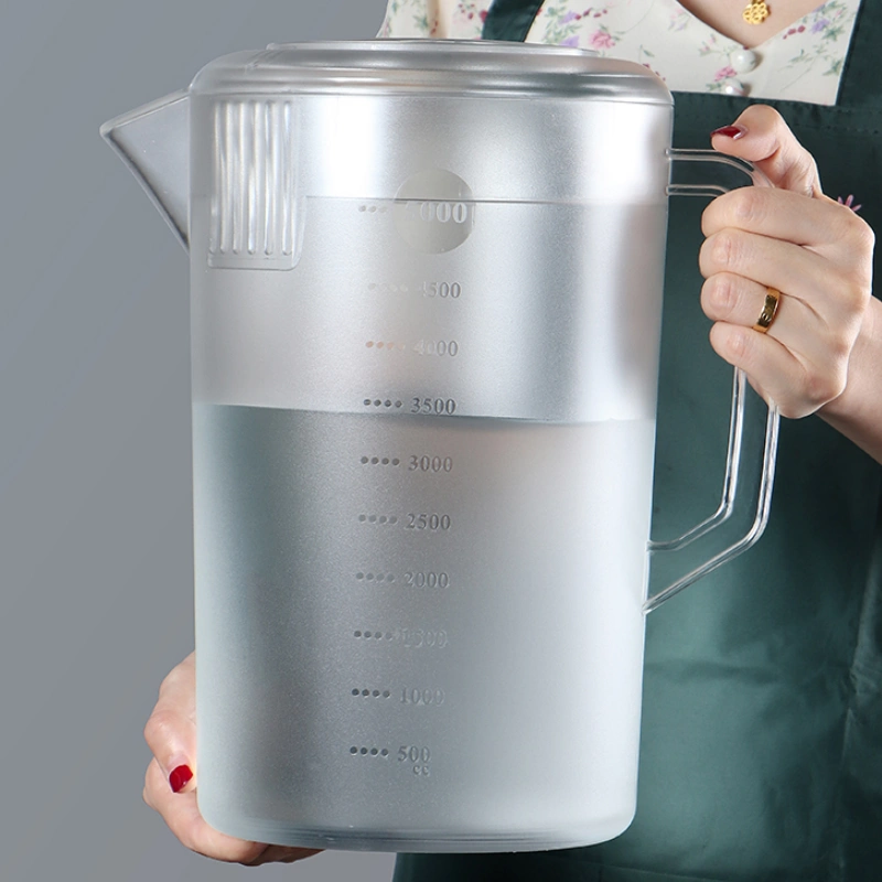 压克力冷水壶耐热泡茶冰水瓶茶色量杯超大容量5L奶茶店PC塑料冷水