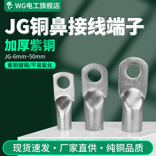 国标镀锡铜鼻子船用接线端子电线铜头JG线耳6至240平方紫铜线鼻子