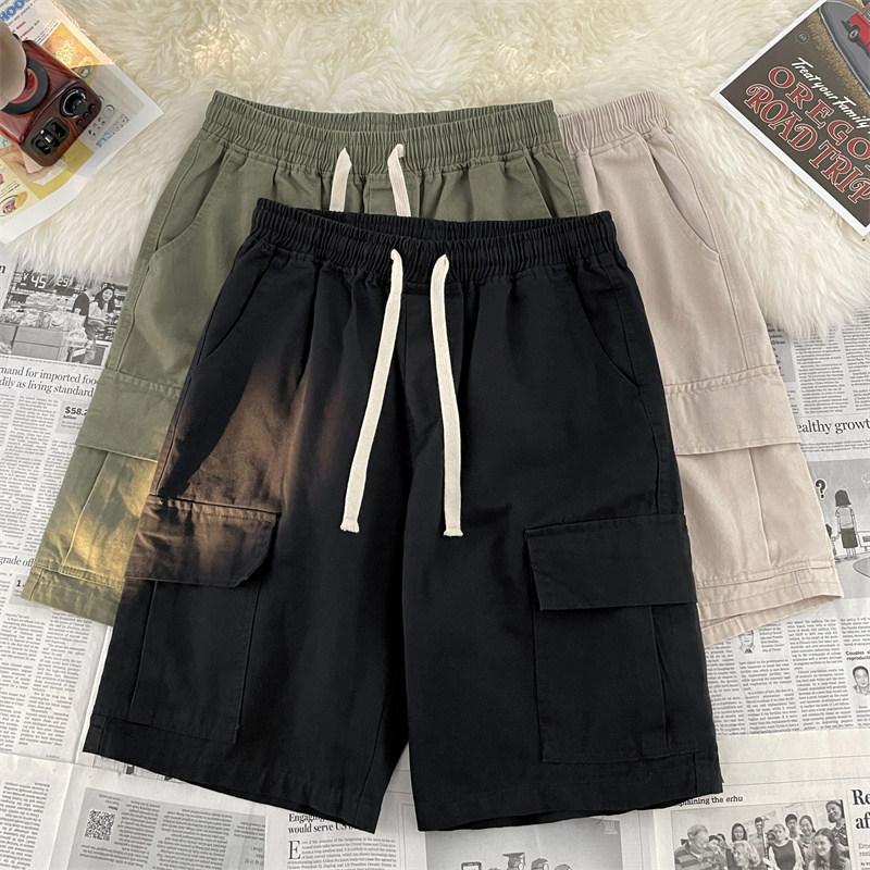 新款夏季日系军绿色工装短裤男宽松潮牌高街百搭机能风休闲五分裤,男装,短裤,淘宝优惠券,粉丝福利购,淘宝优惠卷