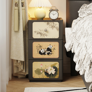 床头柜小型超窄30cm宽家用卧室2025新款高级感黑色实木20cm夹缝柜