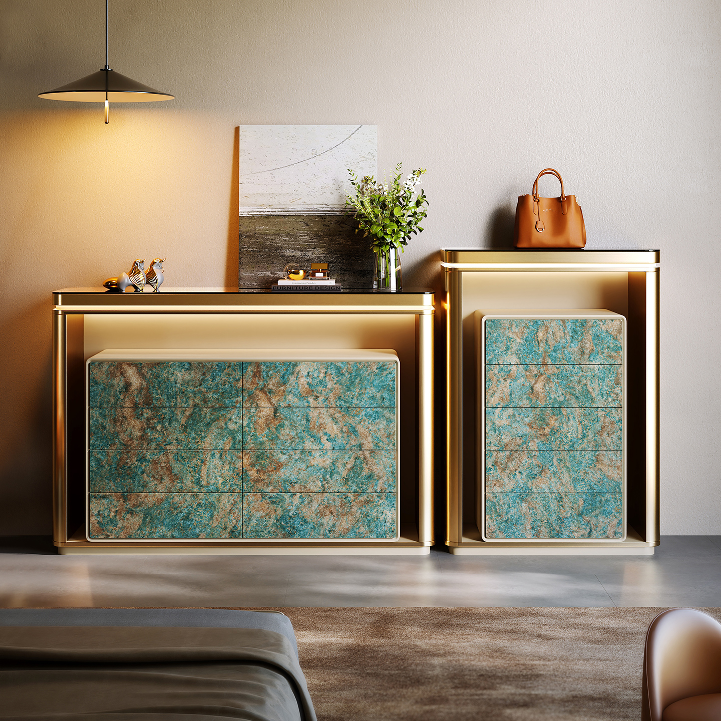 墨乔实木五斗柜意式轻奢八斗柜