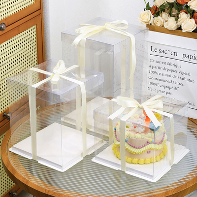 4寸6六8八1012寸全透明蛋糕盒子包装盒单双层加高生日蛋糕烘焙盒