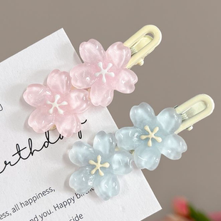 鸭嘴夹超仙樱花发夹女前额可爱刘海夹果冻ins风碎发儿童头饰