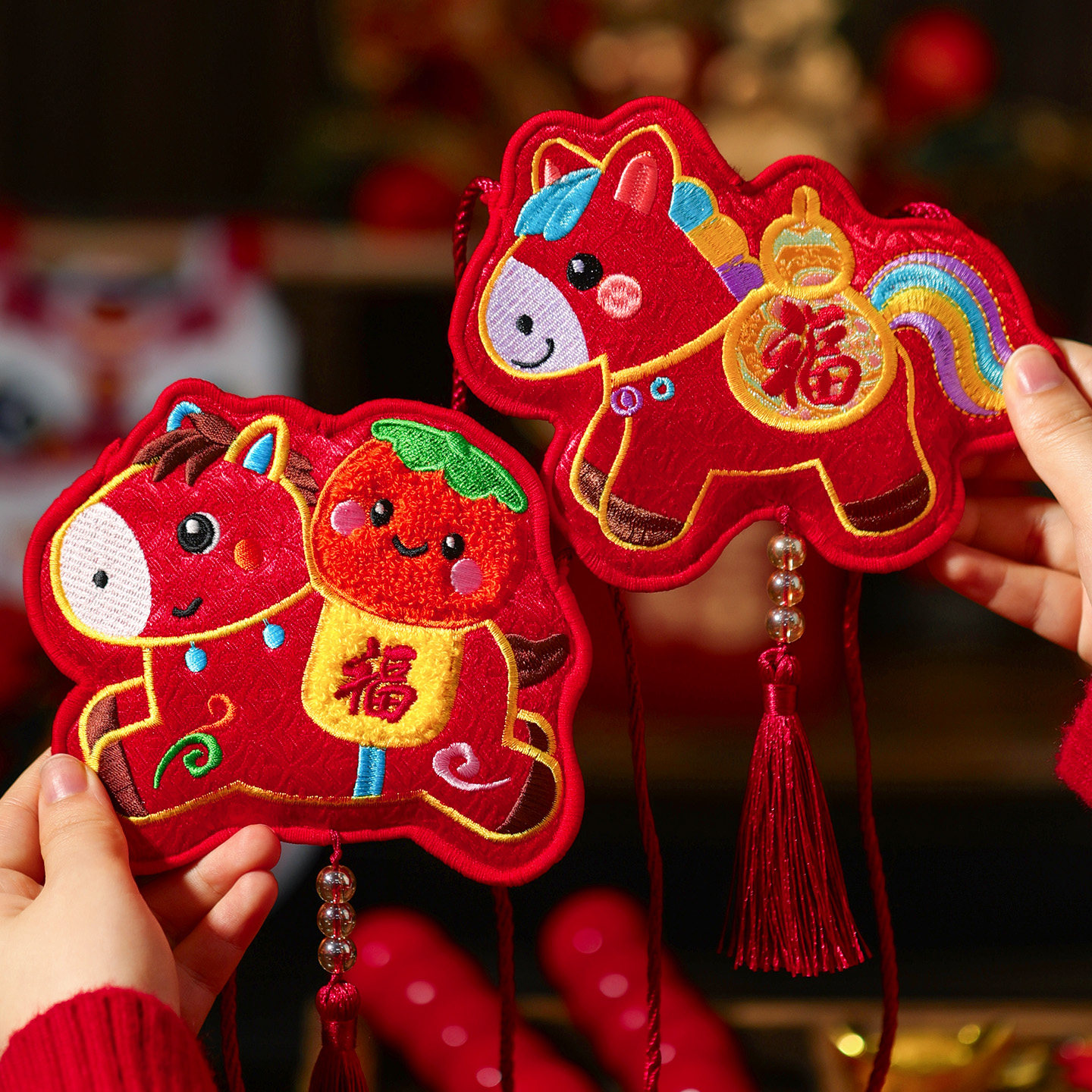 2026马年布艺生肖红包袋过年儿童高档压岁钱包新年刺绣千元利是封