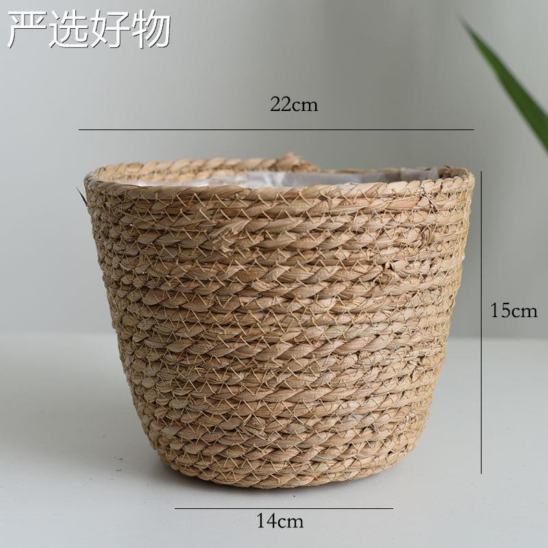 【全国包邮】北欧草编盆花盆藤编花盆特大篮花简花约编织编织竹盆