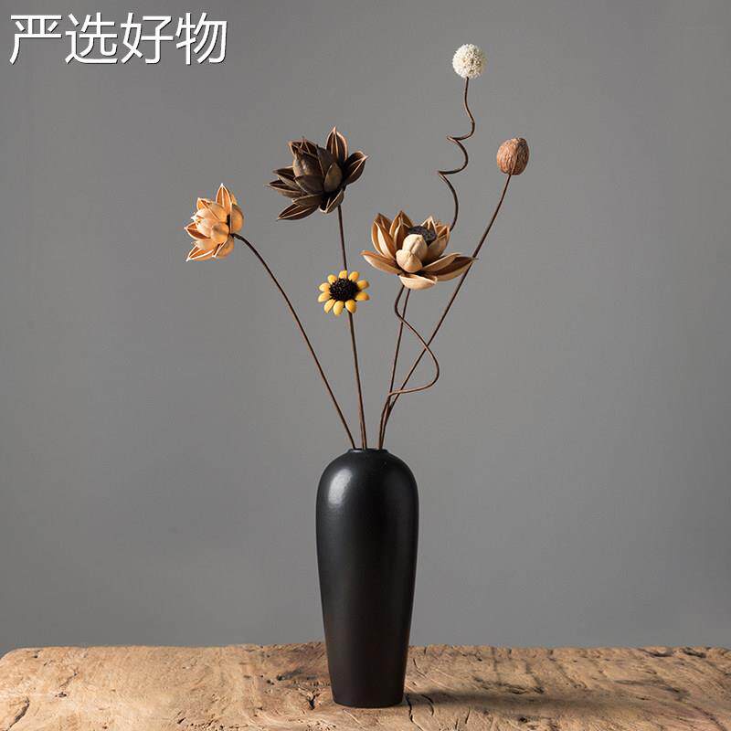 【全国包邮】侘寂风干花摆件花束莲干树枝插花天装然禅意茶室客厅