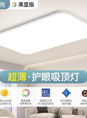 led吸顶灯现代简约长方形主灯全屋套餐灯具超薄客厅灯2026新款
