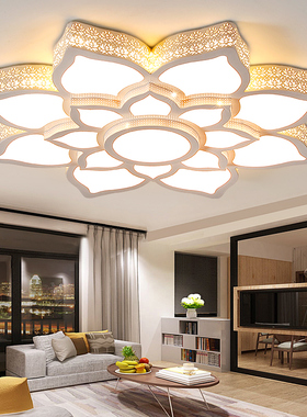 莲花led客厅灯简约大气房间灯遥控调光卧室1米圆形大厅灯具灯饰