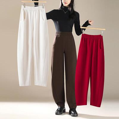 T'O休闲高腰弯刀香蕉裤