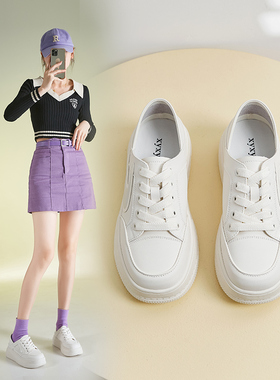 松糕厚底小白鞋子女正品新款韩版系带休闲百搭香香莉女鞋025580