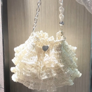 蛋糕裙芭蕾包包手工钩针diy编织材料包银线单肩包送闺蜜女友礼物