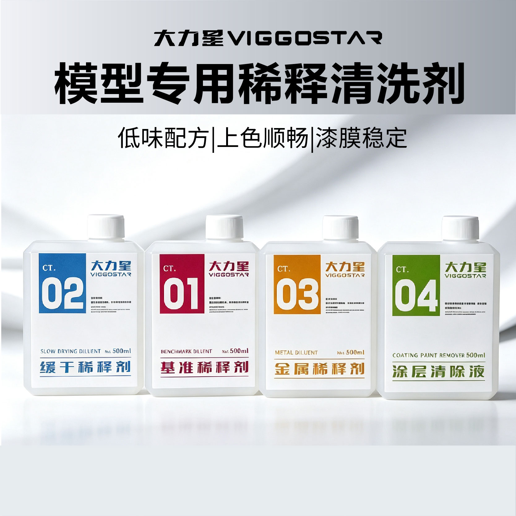 大力星高达模型油漆稀释剂CT01~CT04喷笔洗笔/脱漆液500ML