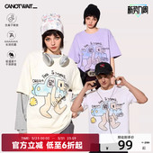 T恤男女潮半袖 新品 ins 夏季 陈伟霆CANOTWAIT汽车人卡通印花短袖
