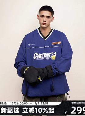 【陈伟霆】CANOTWAIT_S.W.SMILEY联名系列鹅绒套头梭织外套卫衣冬