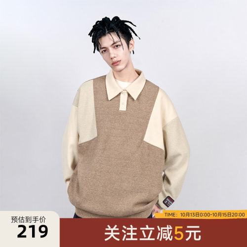 CANOTWAIT  Smiley联名拼色POLO长袖卫衣外套男女款休
