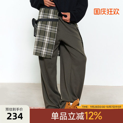 陈伟霆WHIZLIMITED联名格纹工装裙片秋冬复古男
