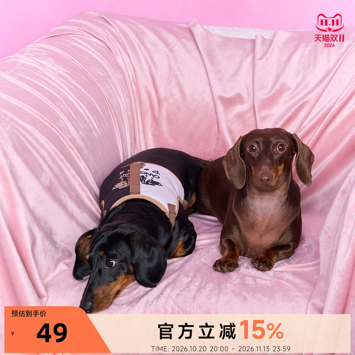 【陈伟霆】ROSYDOEDIAN X CANOTWAIT_宠物胸背牵引绳套装小型宠物