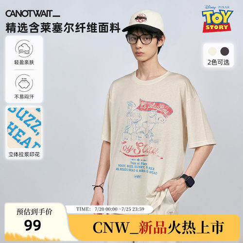 CNW迪士尼玩具总动员做旧短袖t恤