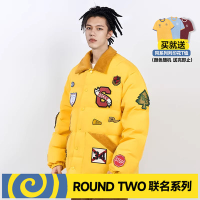 CANOTWAIT ROUND TWO联名美式复古羽绒夹克外套25年冬季新款百搭