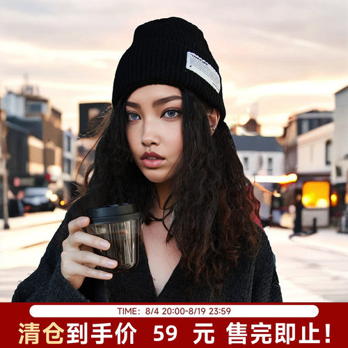 CANOTWAIT斜纹编织侧标绒线帽