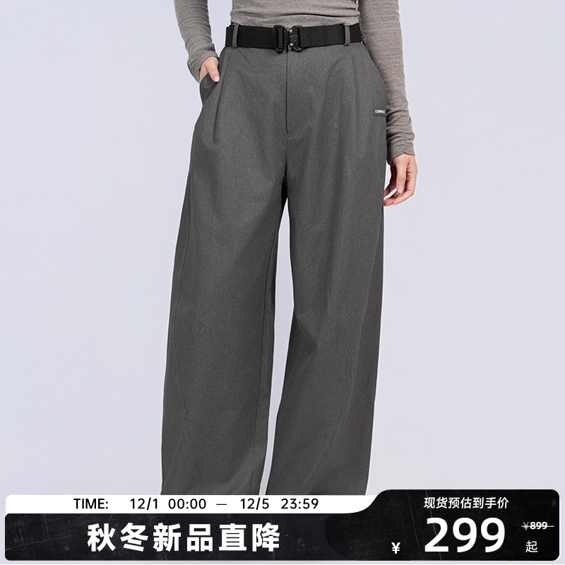 CANOTWAIT 机能卡扣腰带廓形弯刀休闲长裤男女秋冬潮百搭休闲通勤