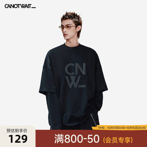 陈伟霆CANOTWAIT立体大logo男T恤