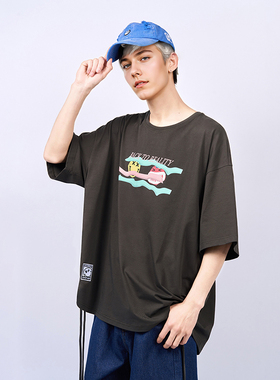 【陈伟霆】陈伟霆CANOTWAIT_S.W.SMILEY联名抽绳短袖防晒男女夏季