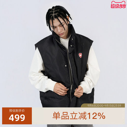 CANOTWAIT陈伟霆羽绒LOVE复刻羽绒立领回弹户外镜面马甲