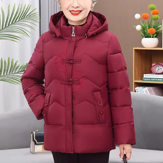 语卡芙奶奶冬装保暖中老年棉服