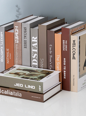 现代简约假书摆件北欧风格彷真书家居装饰品电视柜道具书套盒子