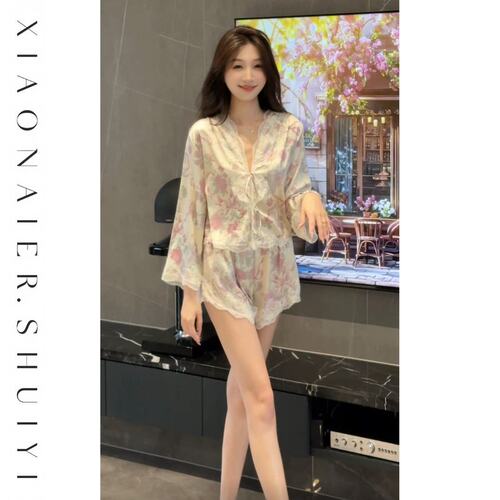 【玫瑰故事】夏季新款套装女显瘦可外穿蕾丝睡衣高级感家居服爆款