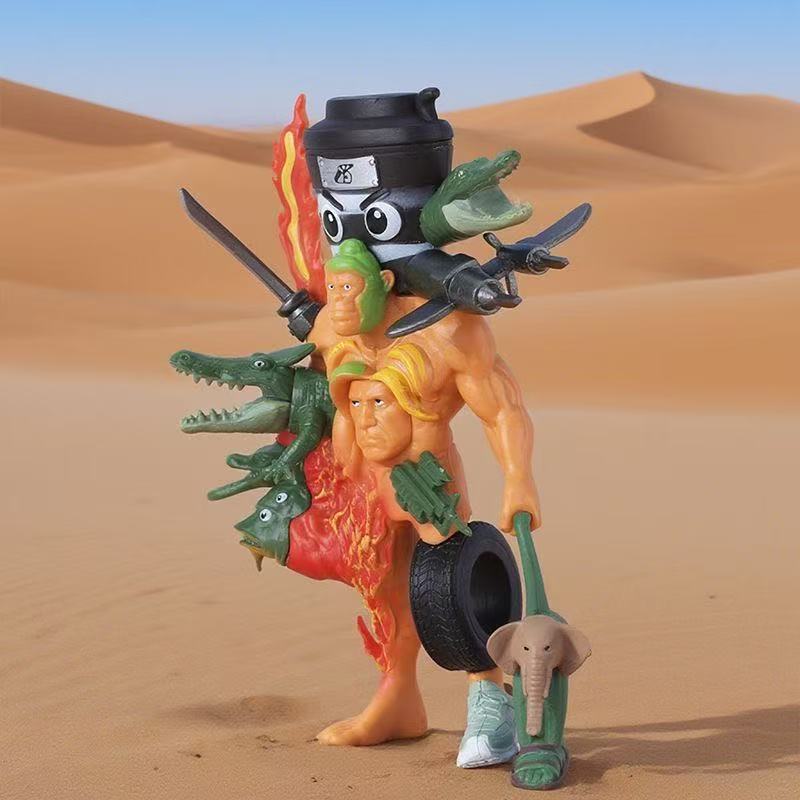 AI山海经手办原始人融合怪山海经可拆卸拼装缝合怪融合版国外