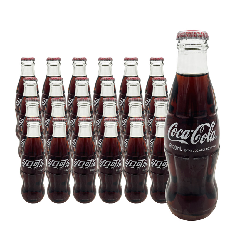 可口可乐 玻璃瓶装 可乐汽水200ml怀旧小瓶包装碳酸饮料饮品 整箱