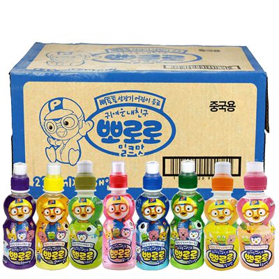 韩国进口 啵乐乐 热带水果味235ml*24瓶 儿童饮料 整箱