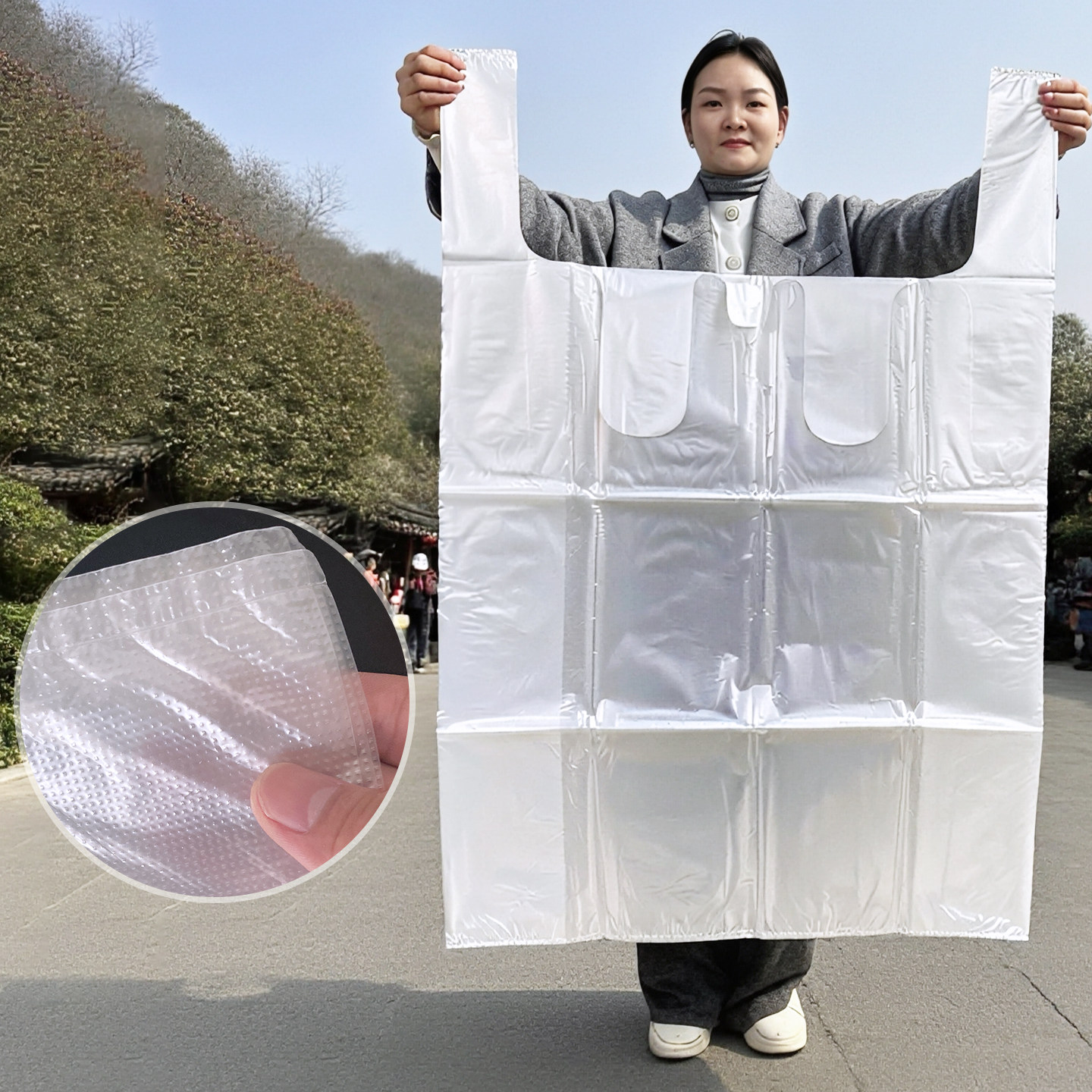 白色透明塑料袋手提加厚搬家打包被子衣服收纳袋特厚背心方便袋子