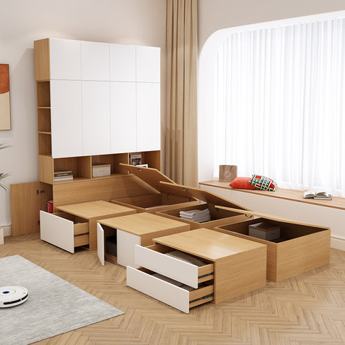 定制衣柜榻榻米床储物箱组合床魔方1.2m米床衣柜地台床香港小户型