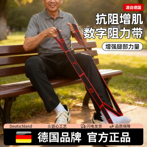 德国抗阻增肌数字抗阻力中老年专用康复臀大肌弹力带腿部力量训练