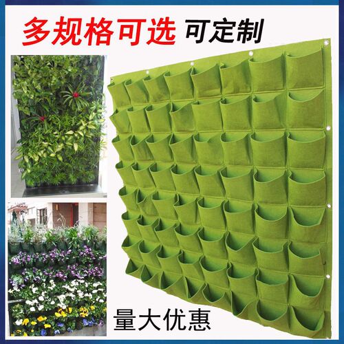 园林植物种植袋垂直绿化植物墙壁挂式无纺布毛毡立体绿化墙布袋子