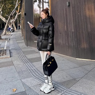 显瘦羽绒服冬季2024抽绳收腰短款小个子外套洋气质女高端嘉兴平湖