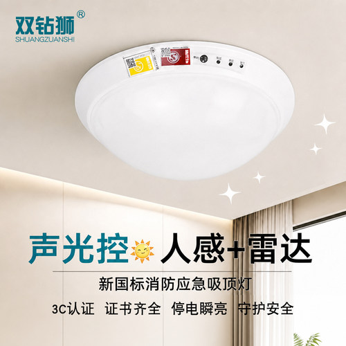 LED应急楼道吸顶灯声控感应消防