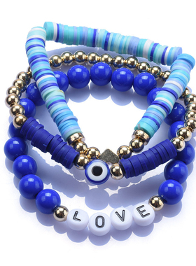 Bohemian boho Colorful Beaded love evil eye Charm Bracelets